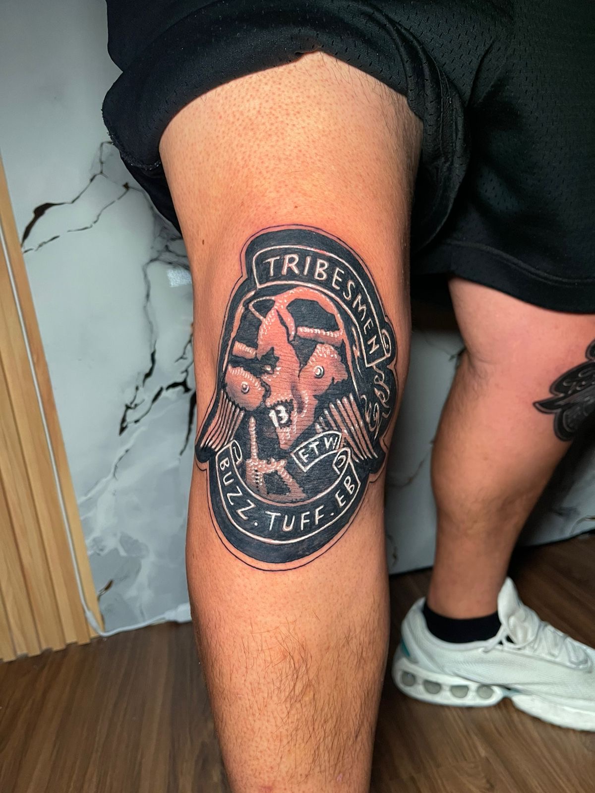 Tribesmen knee patch tattoo