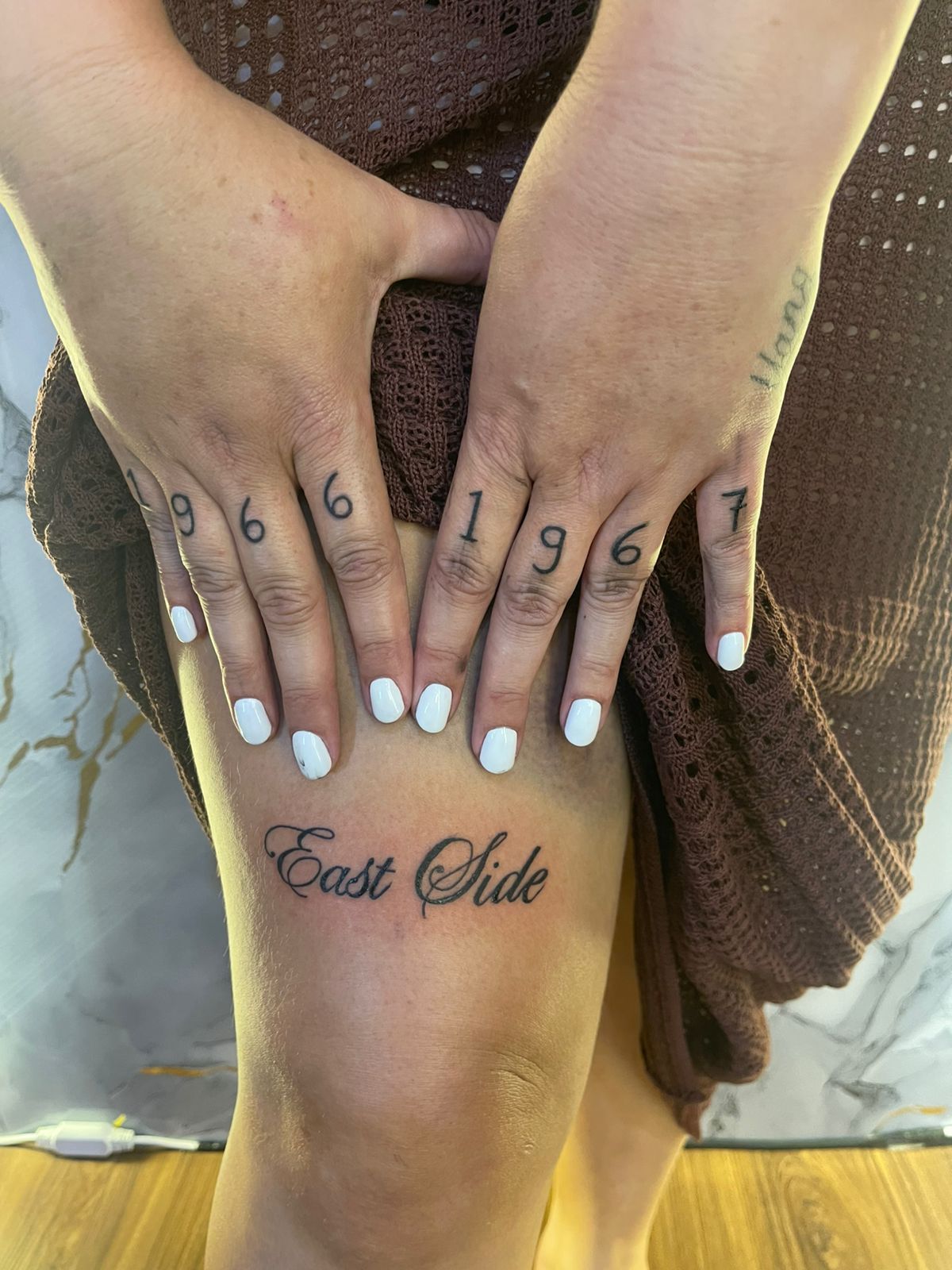 East Side script with 1966 and 1967 finger lettering